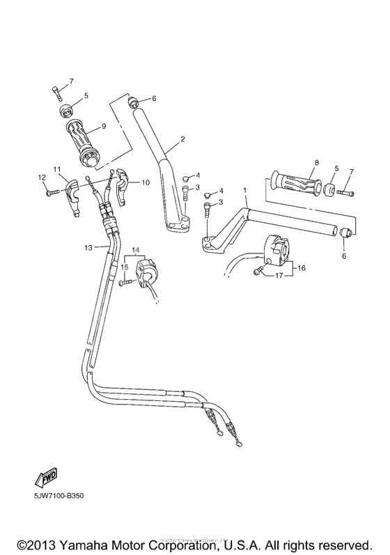 Steering handle cable