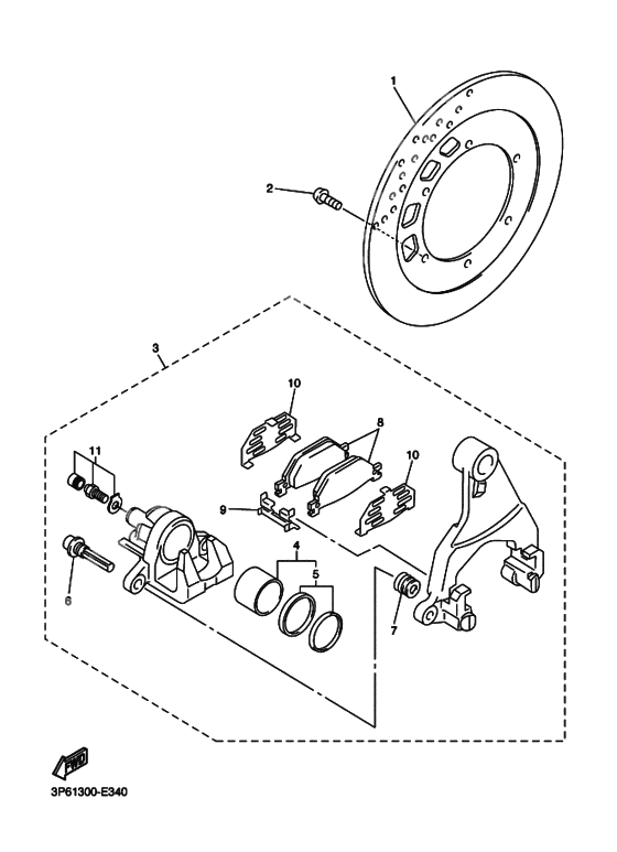 Rear brake caliper