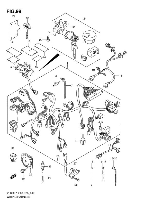 Wiring harness              

                  Vl800l1 e33