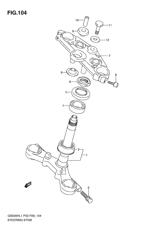 Steering stem              

                  Gs500fh p3