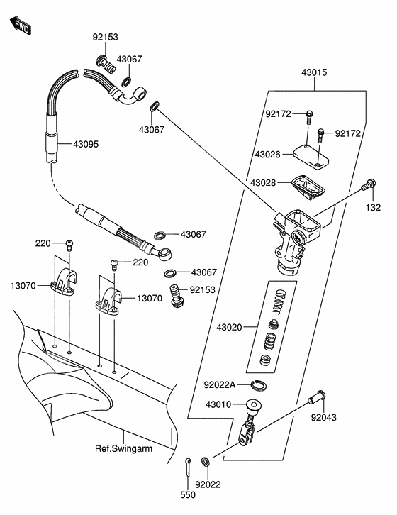 Rear master cylinder