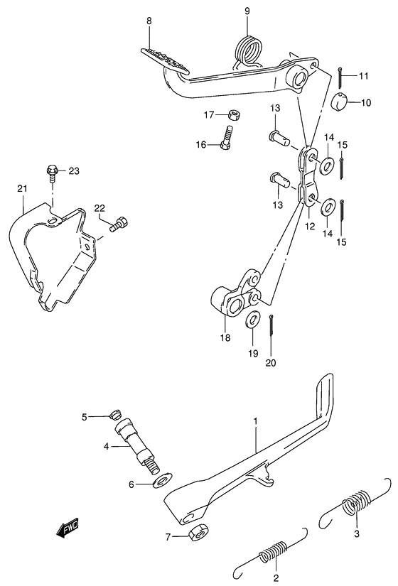 Prop stand - rear brake