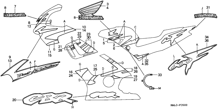 Decal              

                  CBR600FV/FW