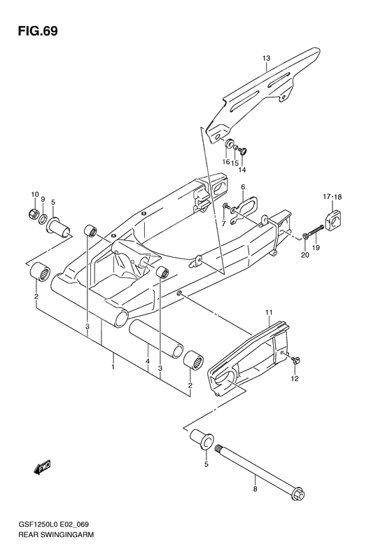 Rear swinging arm