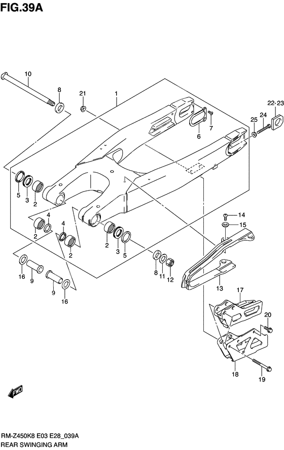 Rear swinging arm              

                  Rm-z450l0