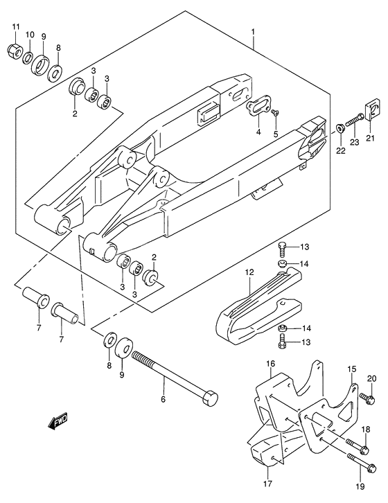 Rear swinging arm              

                  Model k5/k6