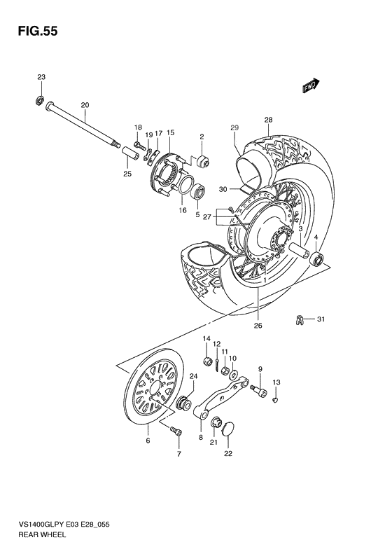 Rear wheel complete assy