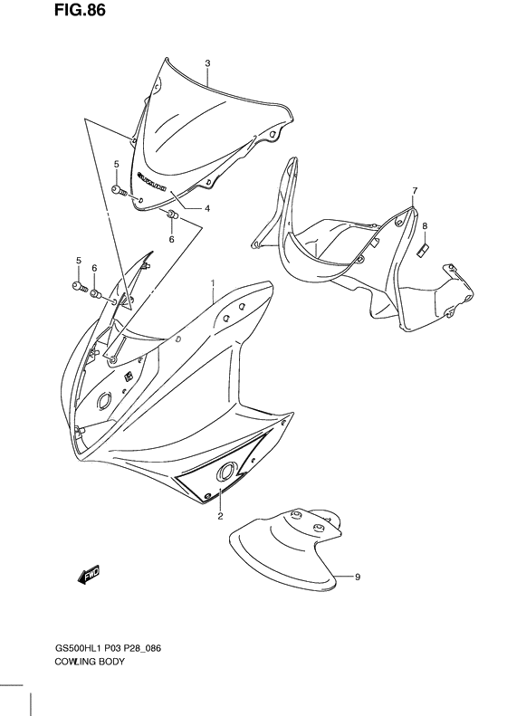 Cowling body              

                  Gs500fh p28