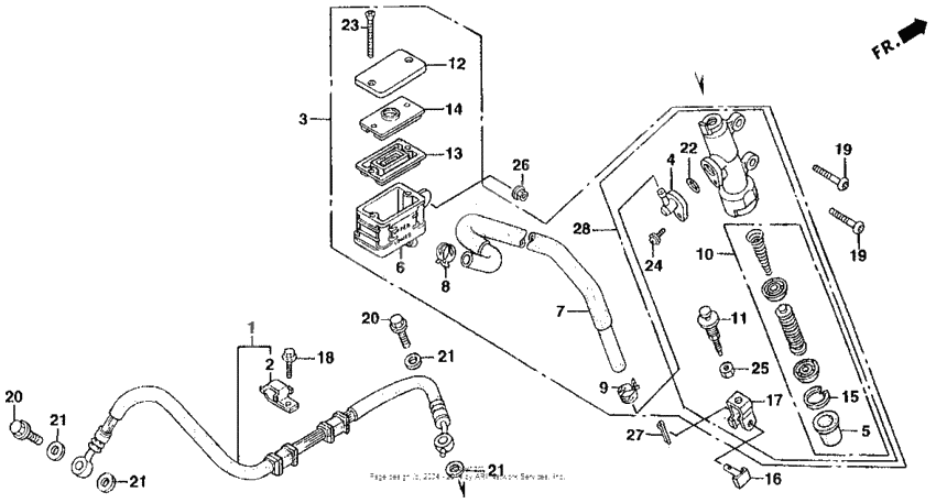 Rear brake master cylinder
