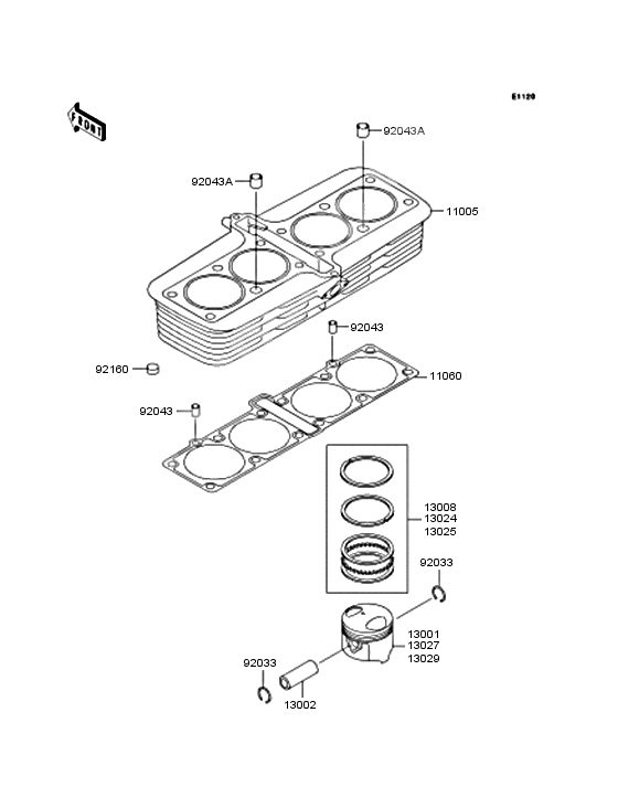 Cylinder/piston