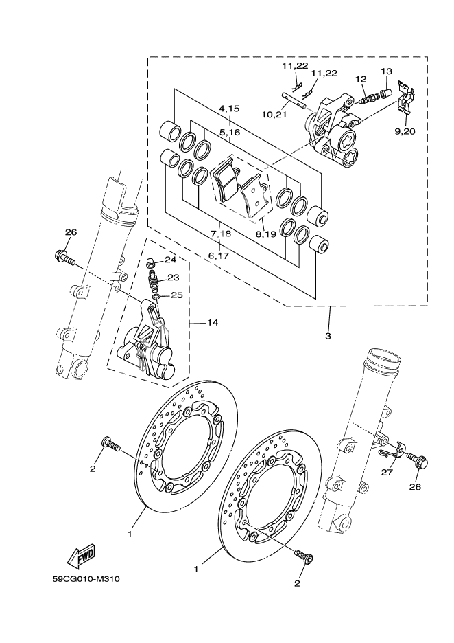 FRONT BRAKE CALLIPER
