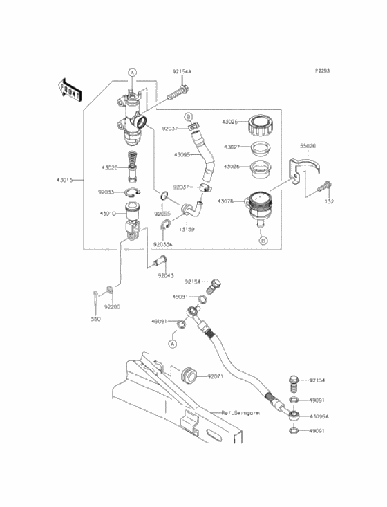 Rear master cylinder