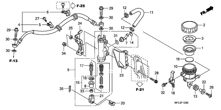 Rear brake master cylinder              

                  CBR1000RR