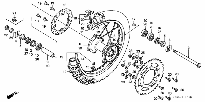 Rear wheel complete assy