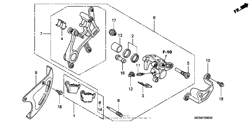 Rear brake caliper