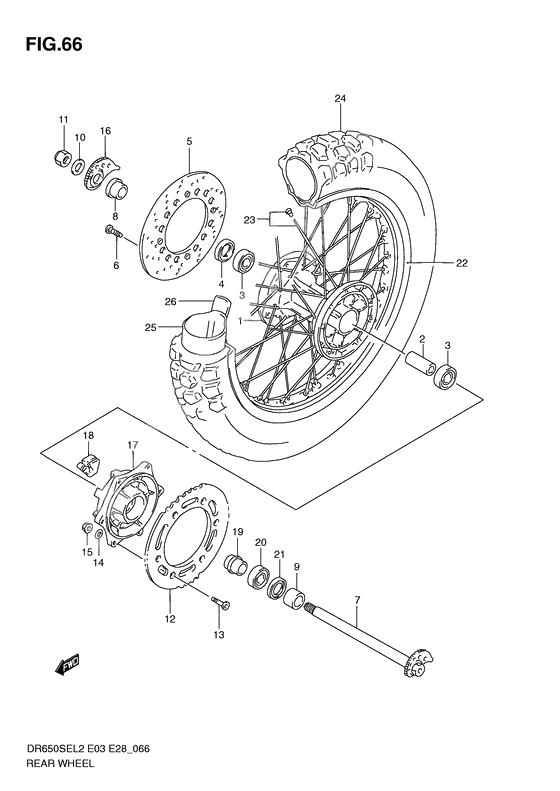 Rear wheel complete assy