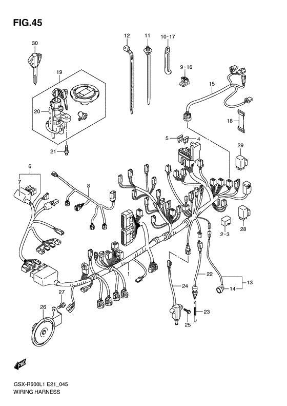 Wiring harness              

                  Gsx-r600ufl1 e21