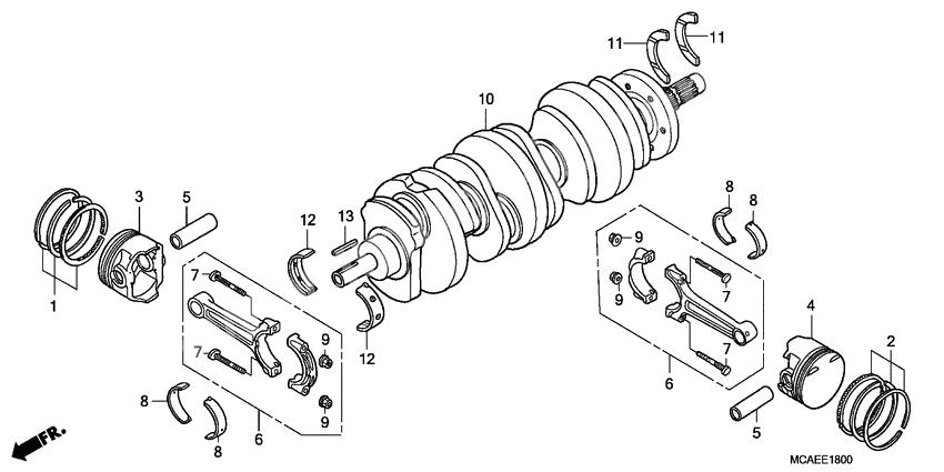 Crankshaft/piston