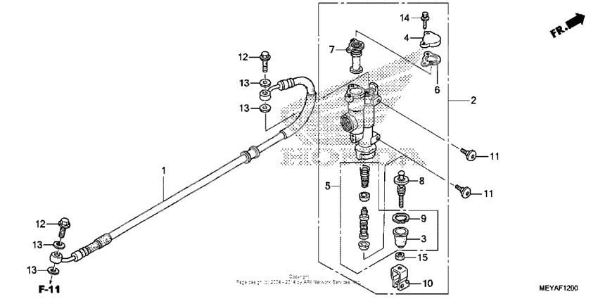 Rear brake master cylinder