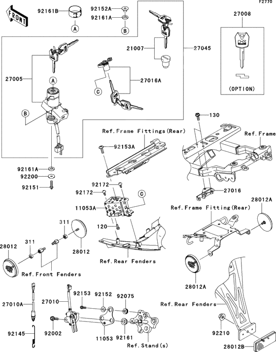 Ignition switch/locks/reflectors