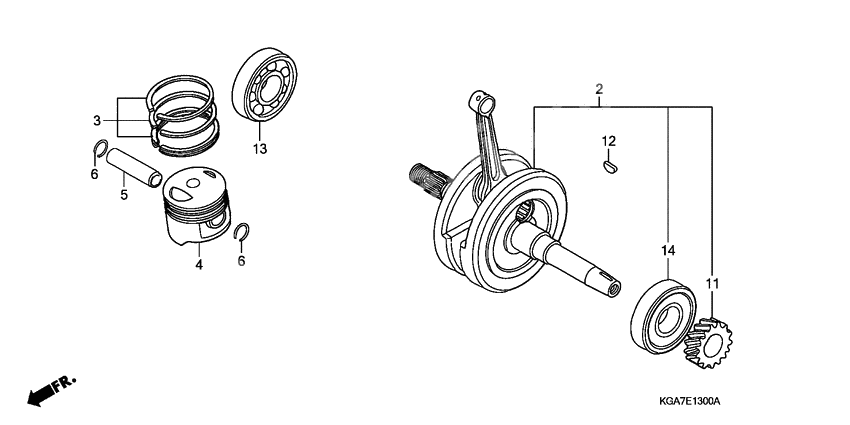 Crankshaft/piston