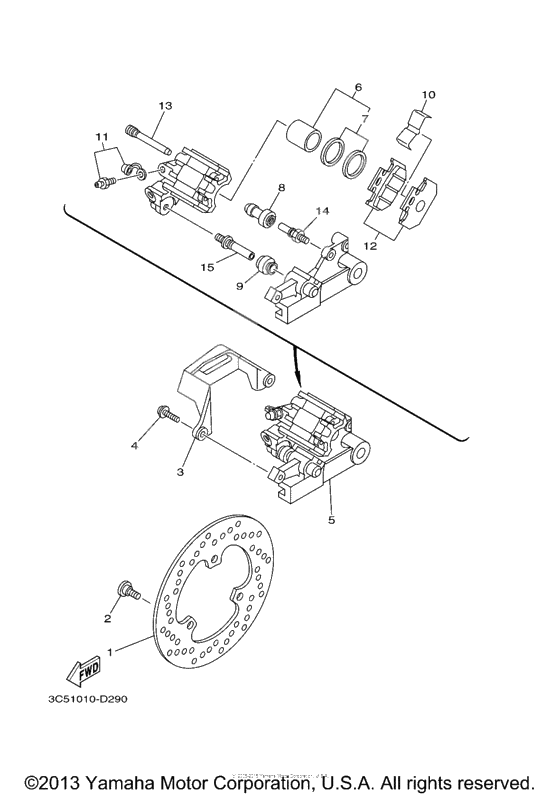 Rear brake caliper