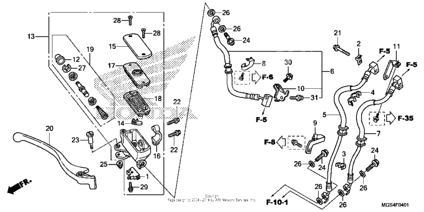 Front brake master cylinder (2)
