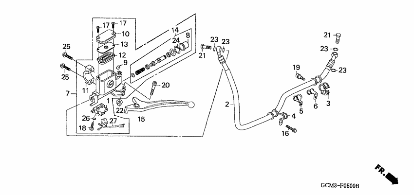 Rear brake master cylinder