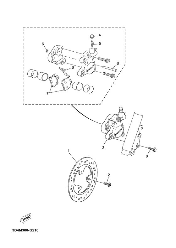 Front brake caliper