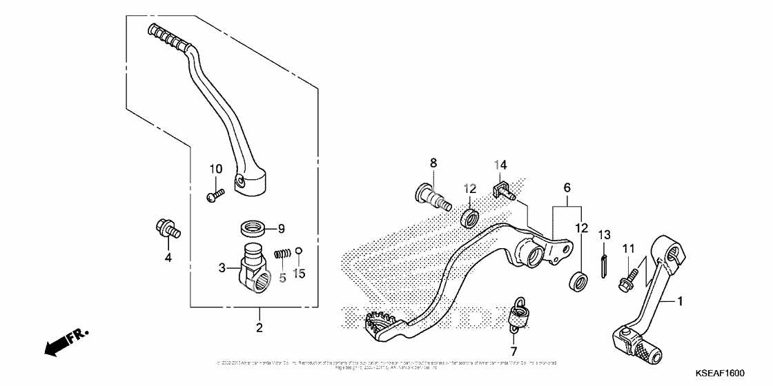 Pedal + kick starter arm