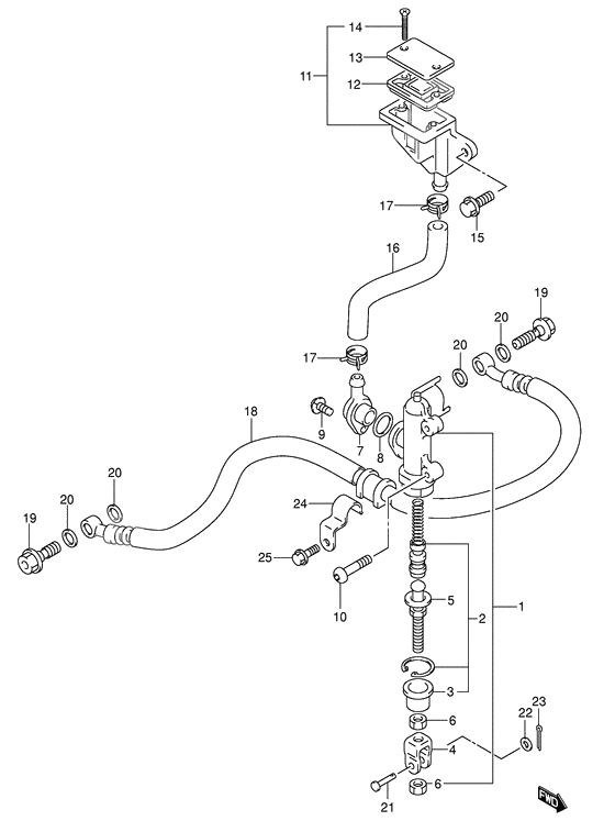 Rear master cylinder