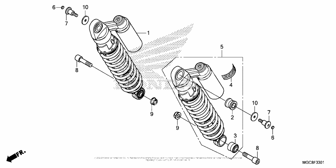 Rear shock absorber (2)