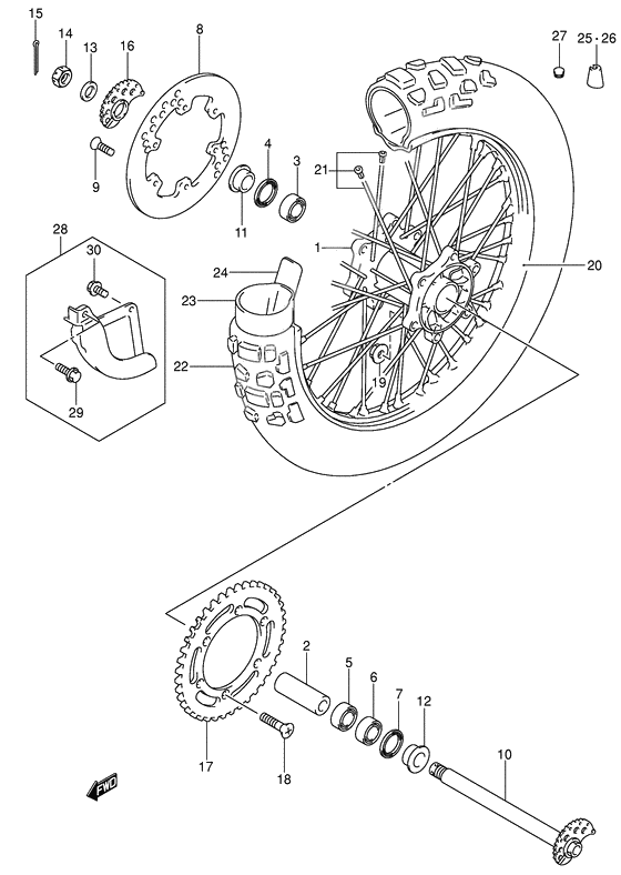 Rear wheel complete assy