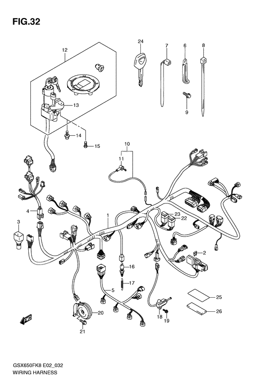 Wiring harness              

                  Gsx650f/fu