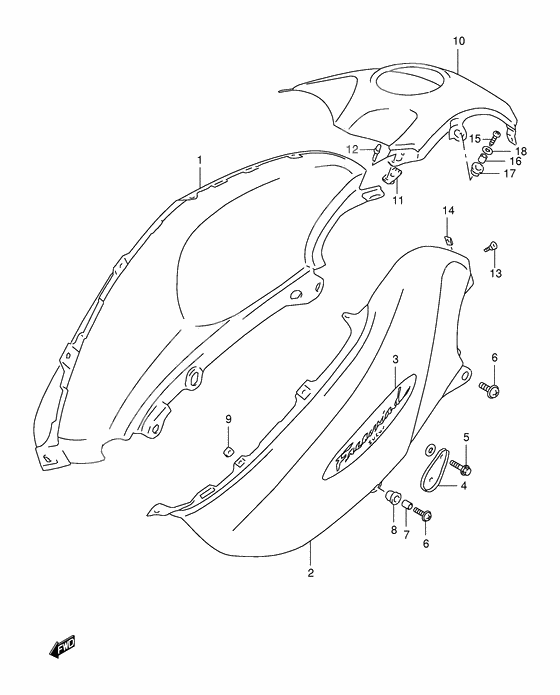 Fuel tank cover              

                  Model v