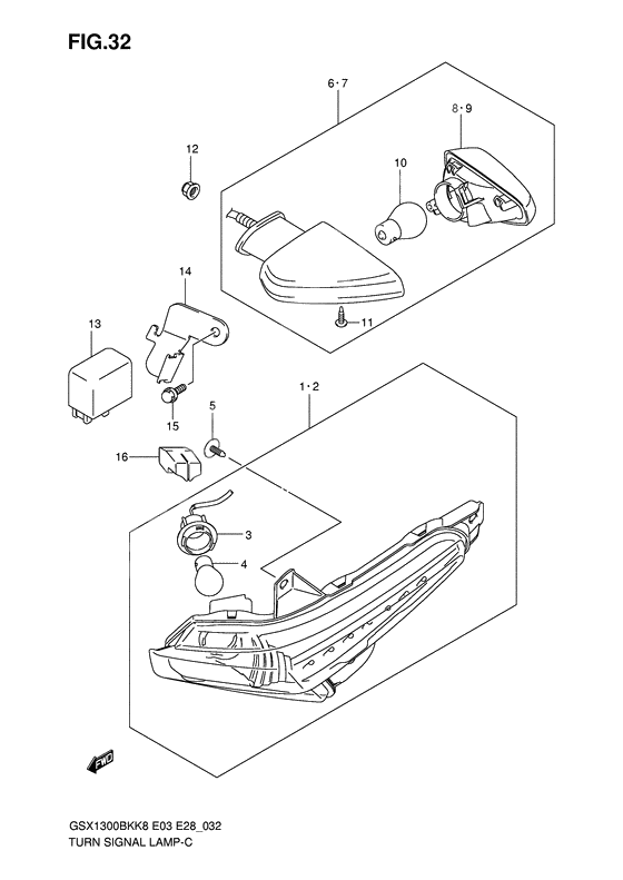 Turnsignal front & rear lamp