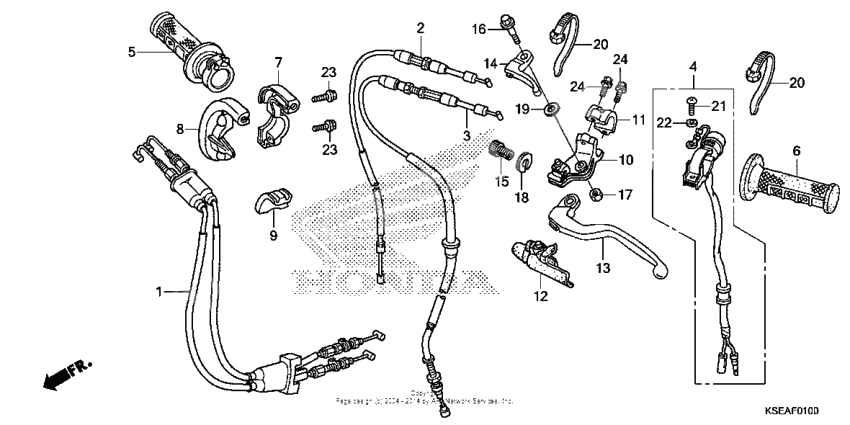 Handle lever + switch + cable