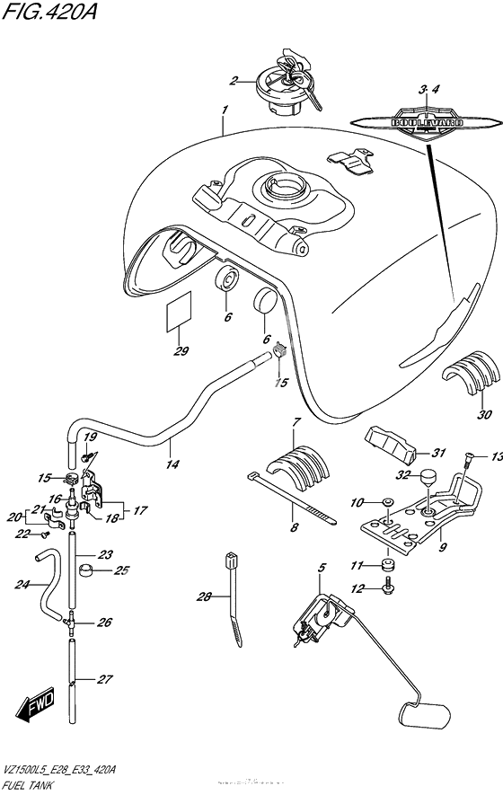 Топливный бак (Vz1500L5 E28)