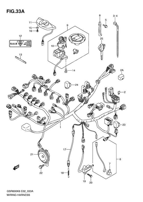 Wiring harness              

                  Gsr600ak7/ak8/ak9/al0/uak7/uak8/uak9/ual0