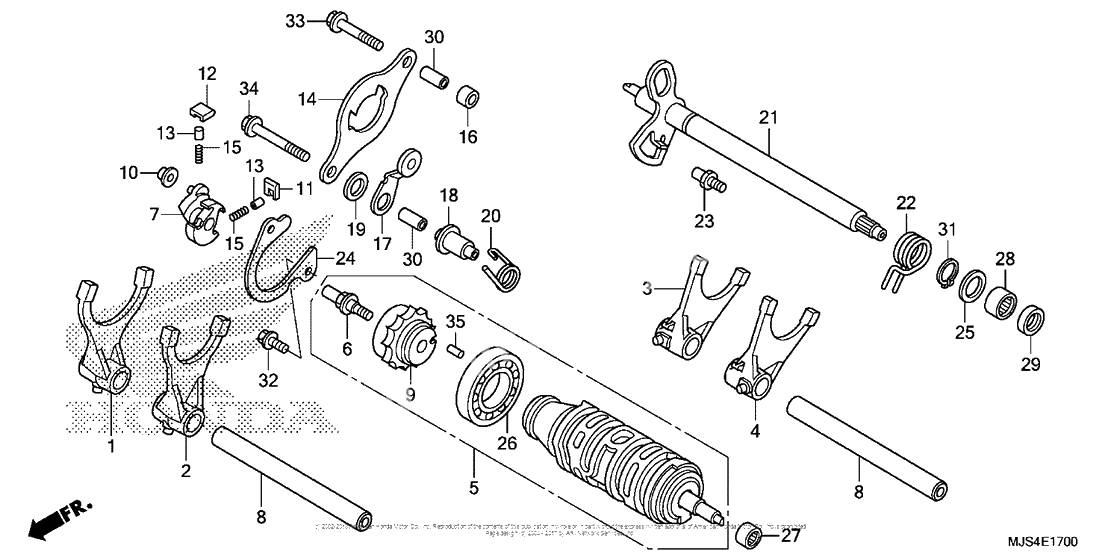 Копирный вал & Вилки & Вал переключения