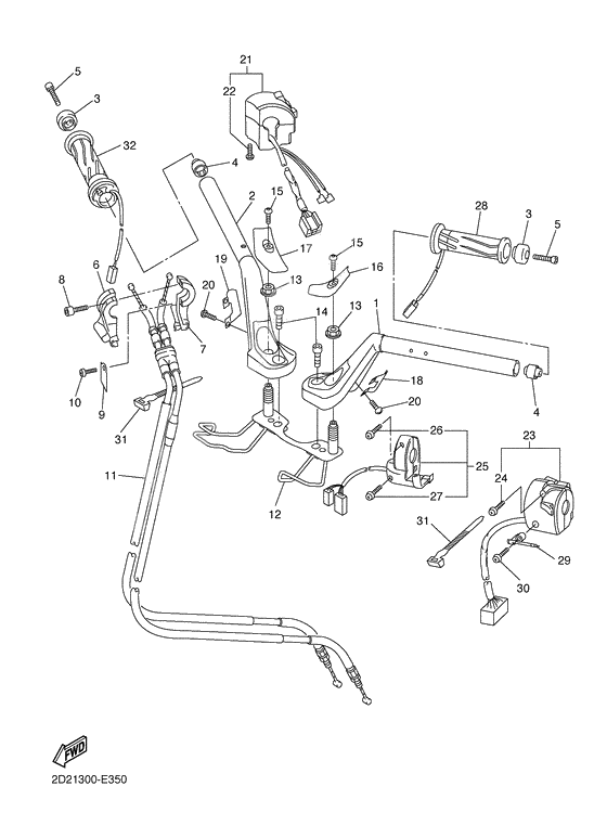 Steering handle & cable