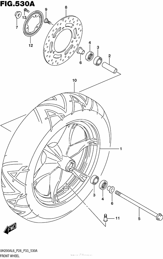 Переднее колесо (Uh200Al6 P28)