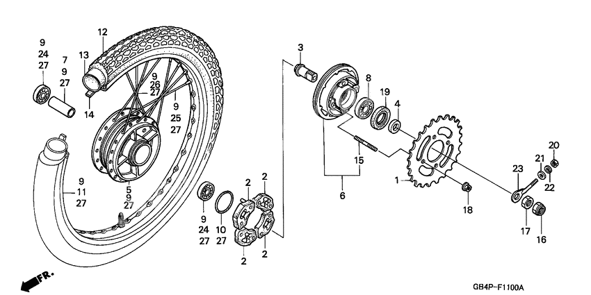 Rear wheel complete assy