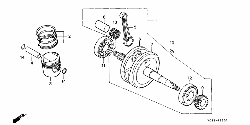 Crankshaft/piston