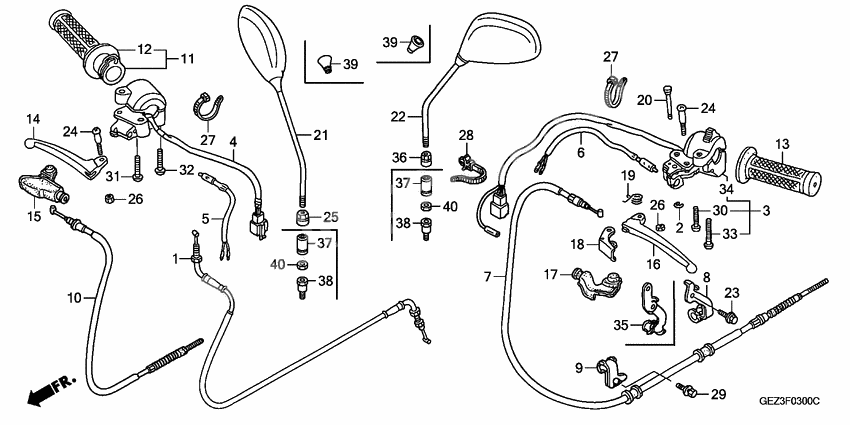Handle lever/switch/cable