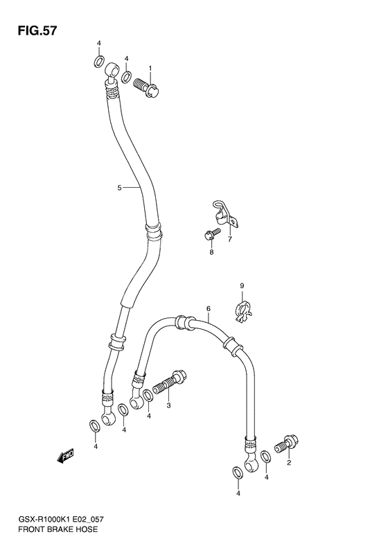 Front brake hose