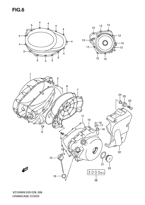 Crankcase cover ass`y (v