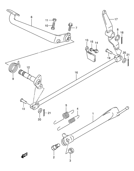 Stand - rear brake