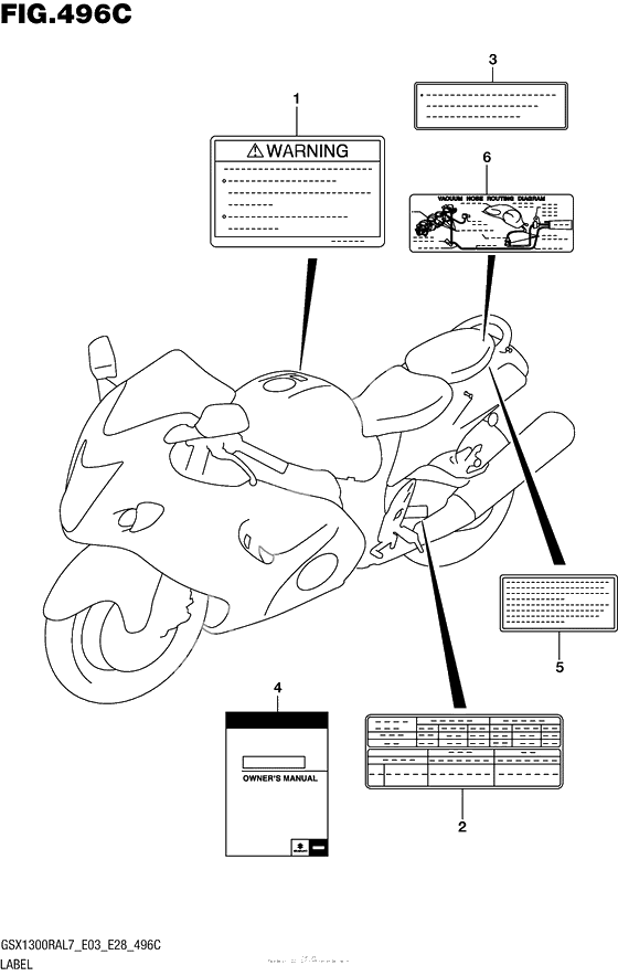 Информационные наклейки (Gsx1300Ral7 E33)