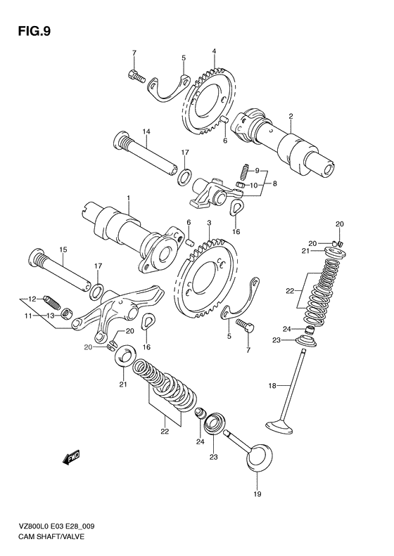 Camshaft - valve